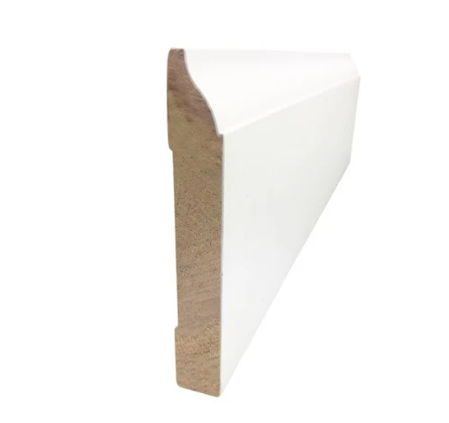 Baltas gruntuotas medinis lenta Moulding.png White Primed Wood Baseboard Moulding.png